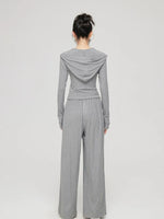 Pleated Knit Cropped Top & Pants Set