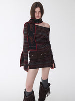 Fair Isle Pony Jacquard Knit Scarf