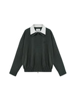 Spliced Jacket & Striped Suit Shorts Set