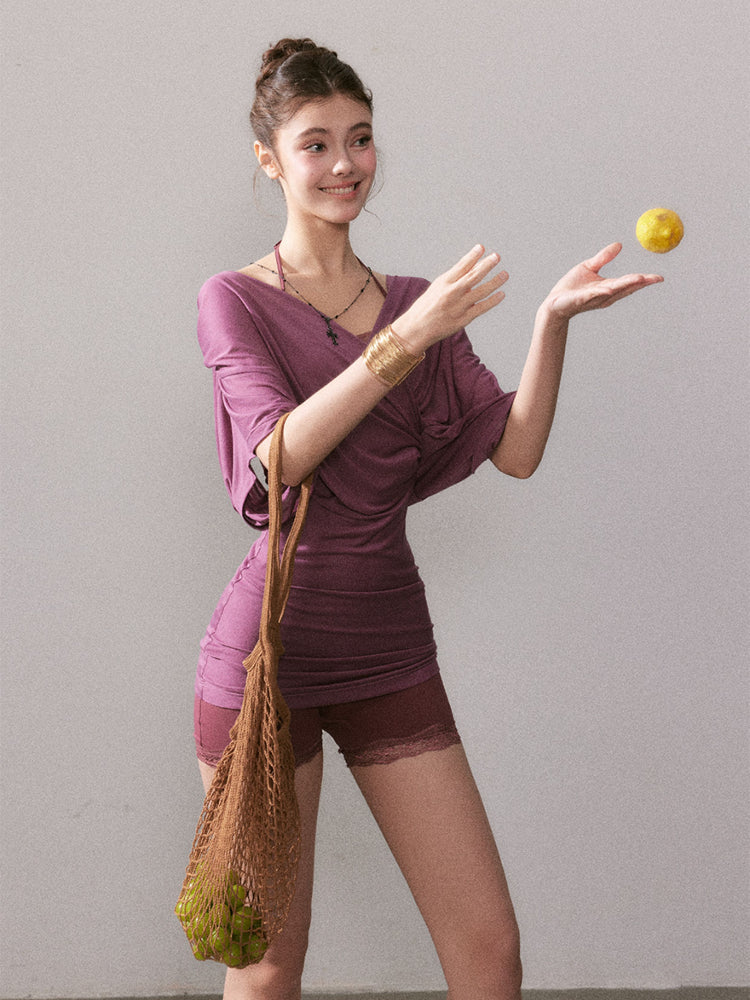 Lyocell Sun-protection Knit Short-Sleeve T-shirt