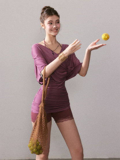 Lyocell Sun-protection Knit Short-Sleeve T-shirt