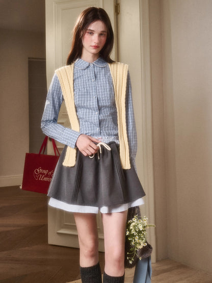 “Cloud” Natural Cotton Plaid Shirt