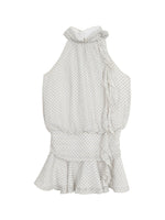 White Polka Halter Dress
