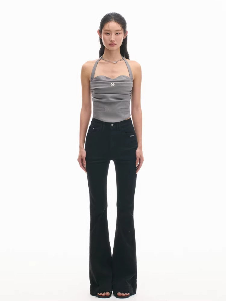 +5CM N1 Washed Skinny Bootcut Jeans