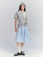 Lace Pleated Midi Skirt