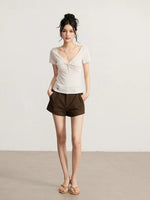 Ruched V-Neck Top
