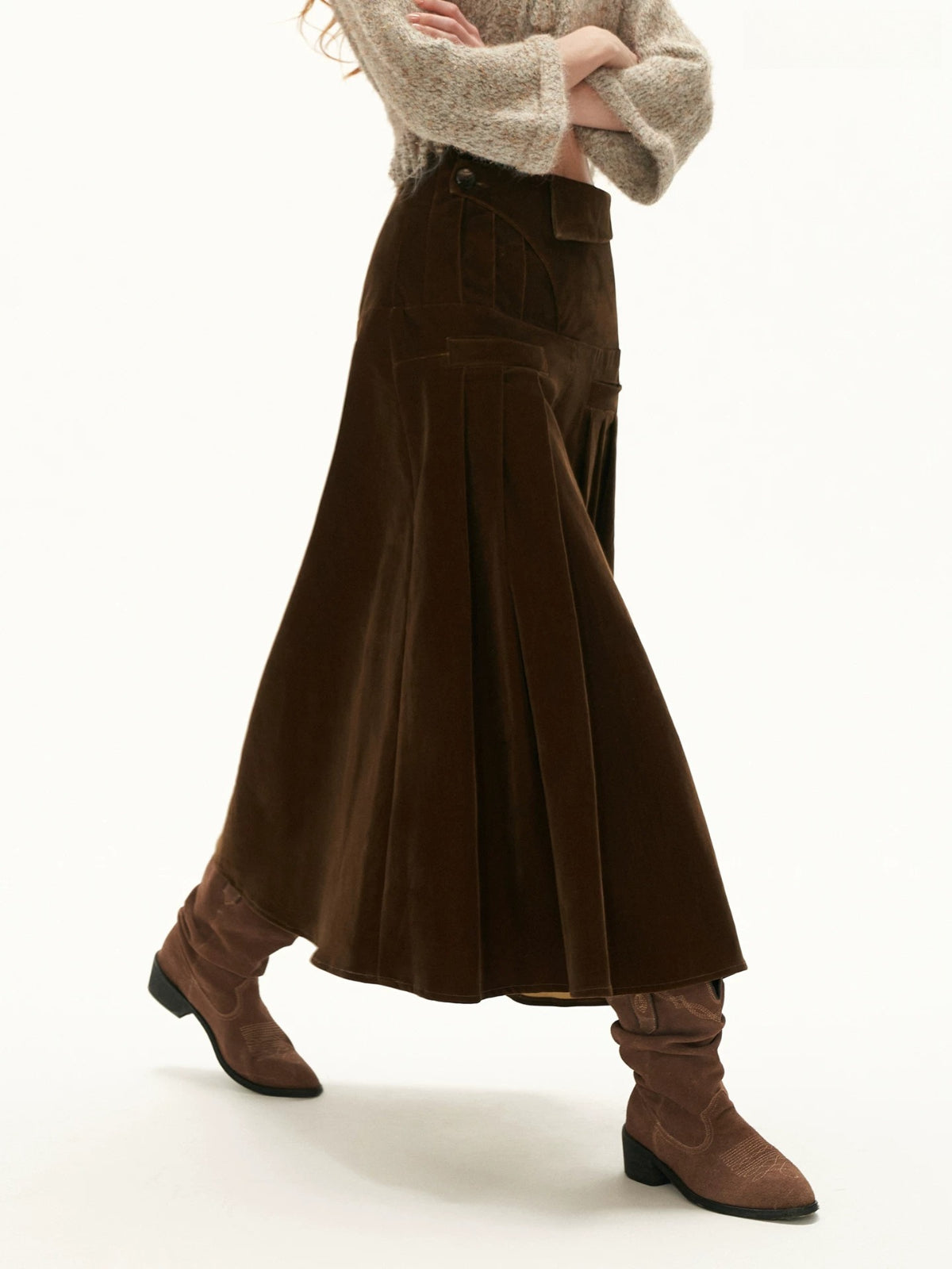Vintage Velvet A Line Maxi Skirt
