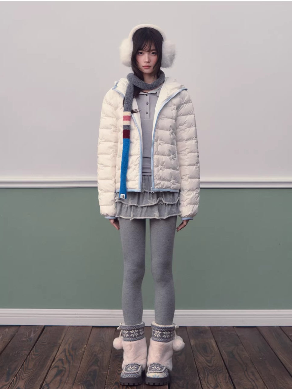 Star Quilted Hooded Down Jacket