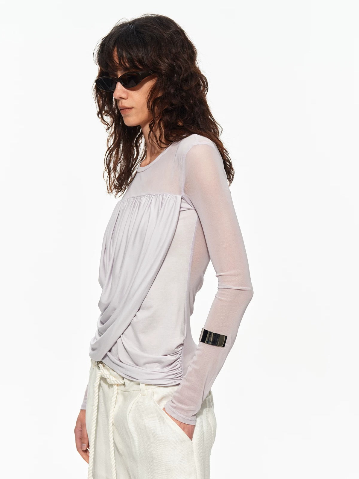 Ruched Lyocell Top