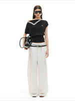 White Linen Wide Pants