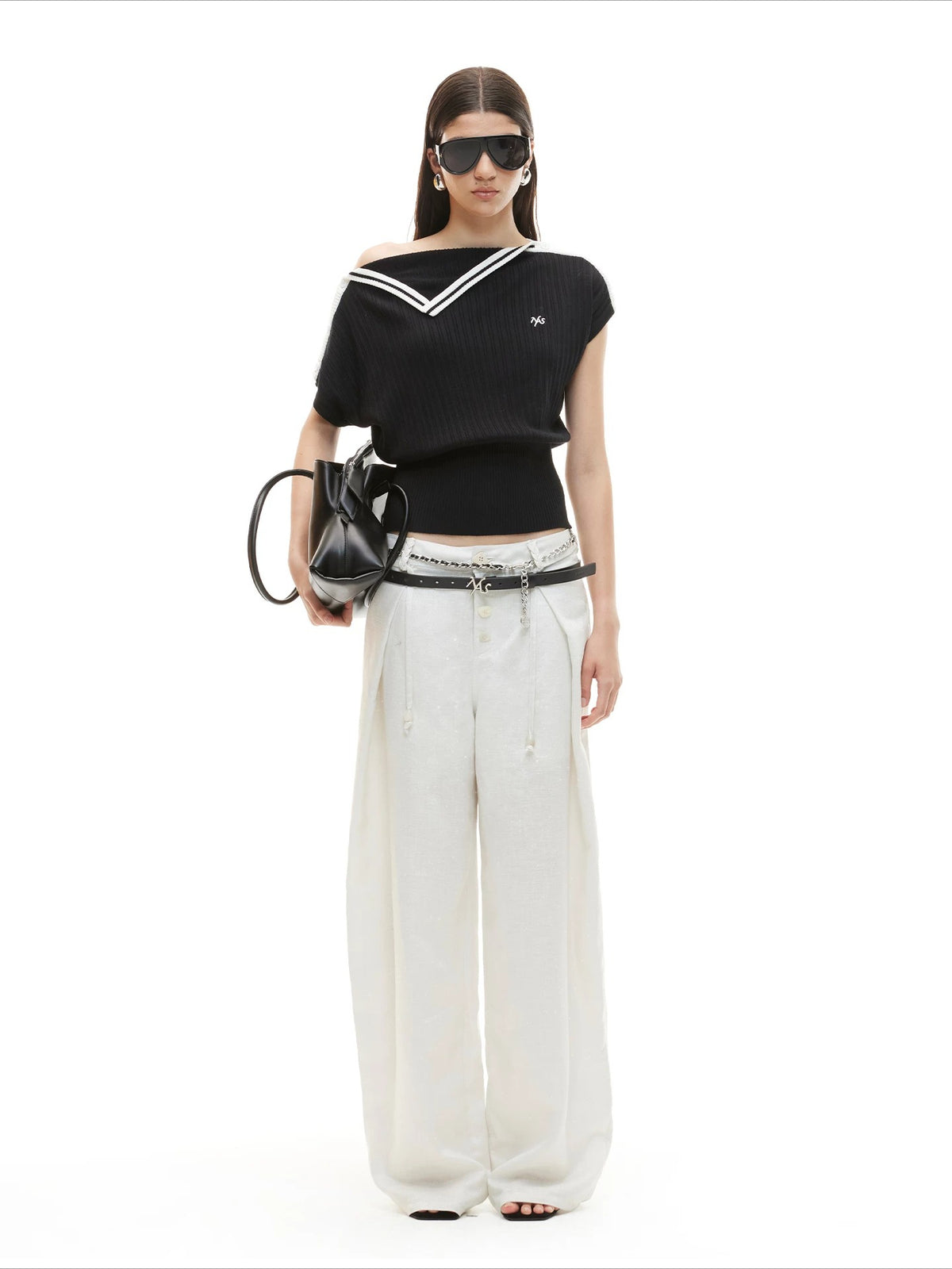 White Linen Wide Pants