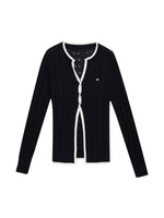 Contrast Trim Knit Cardigan