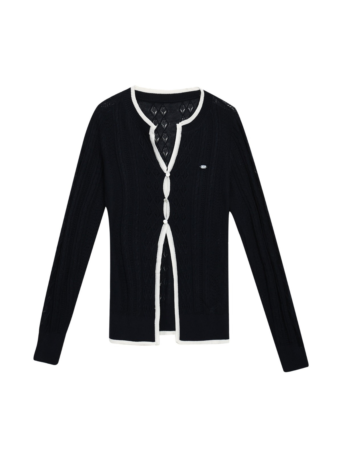 Contrast Trim Knit Cardigan