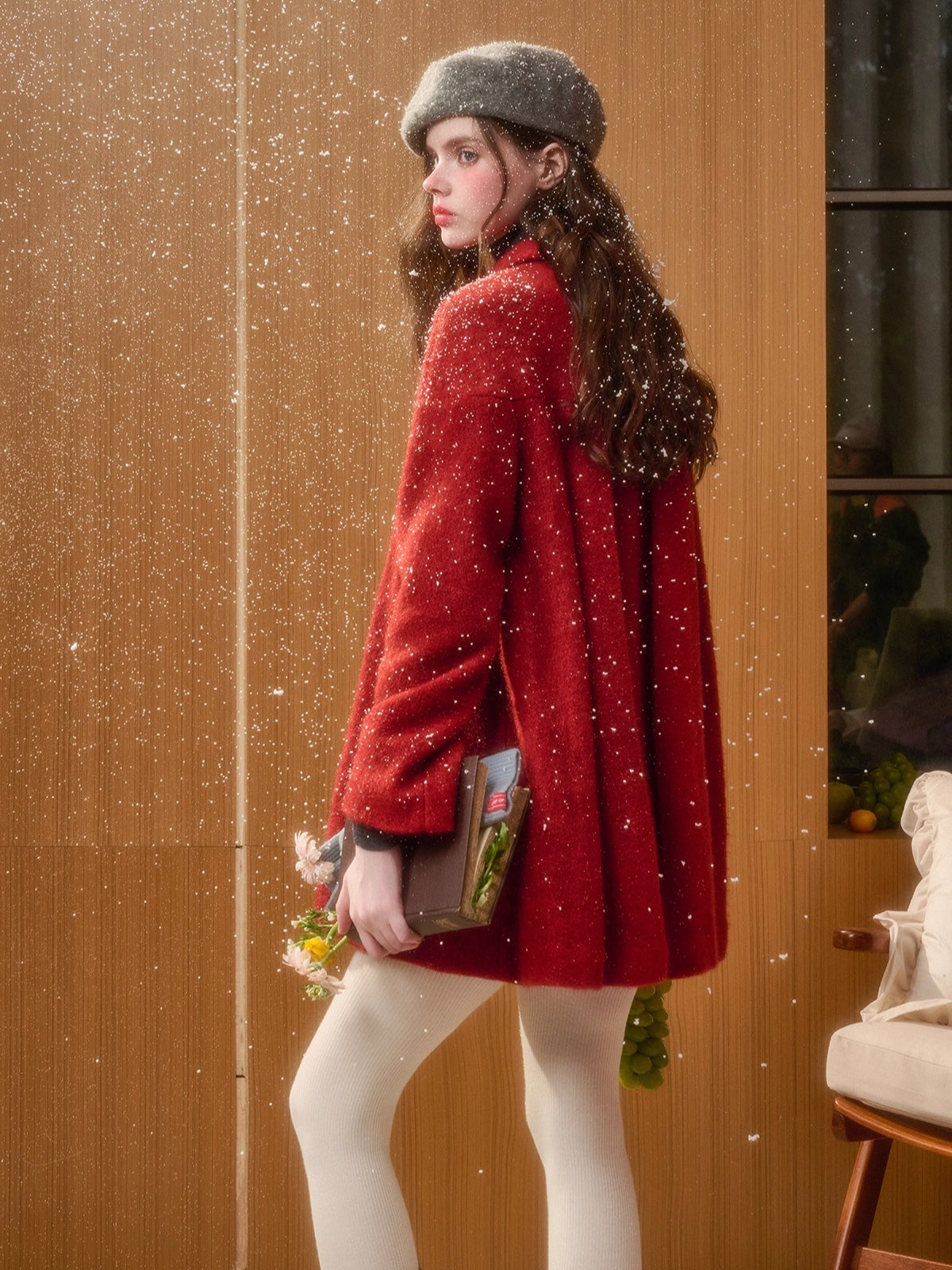 Red Cape Two-Piece Coat