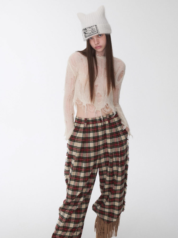 Mohair Distressed Cutout Sweater