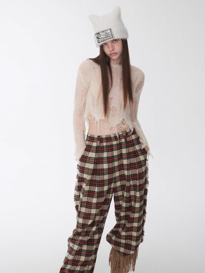 Mohair Distressed Cutout Sweater