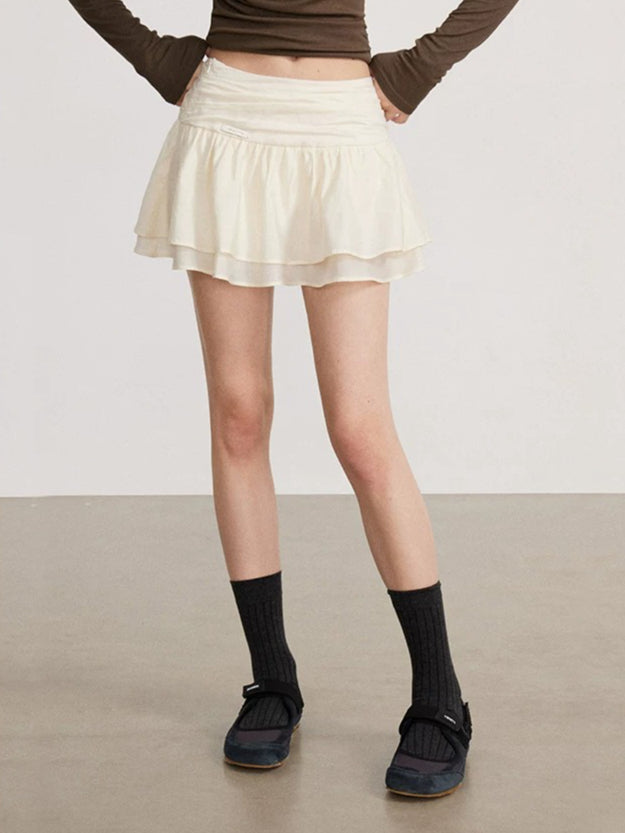 Pleated A Line Skirt