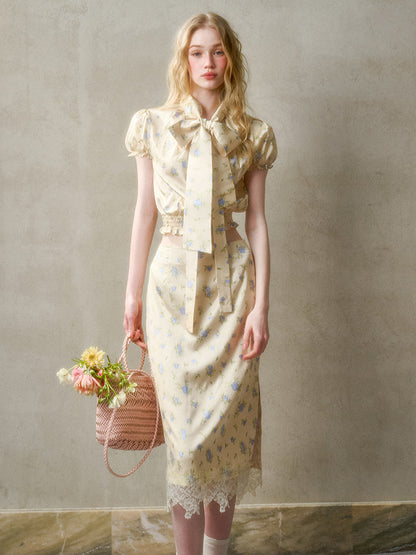 Lazy Shirt Lace Dress Set