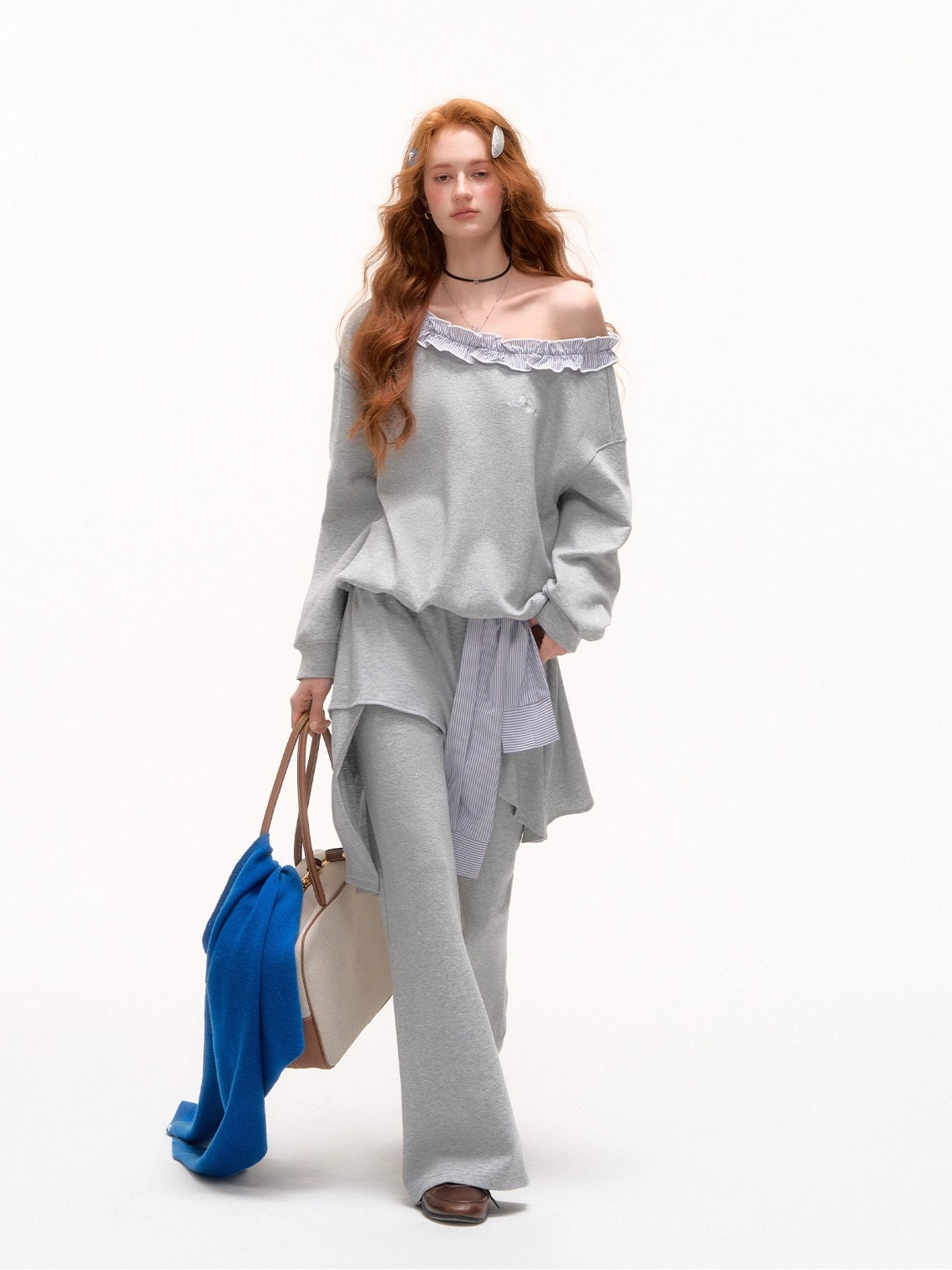 Striped Slouchy Hoodie Set