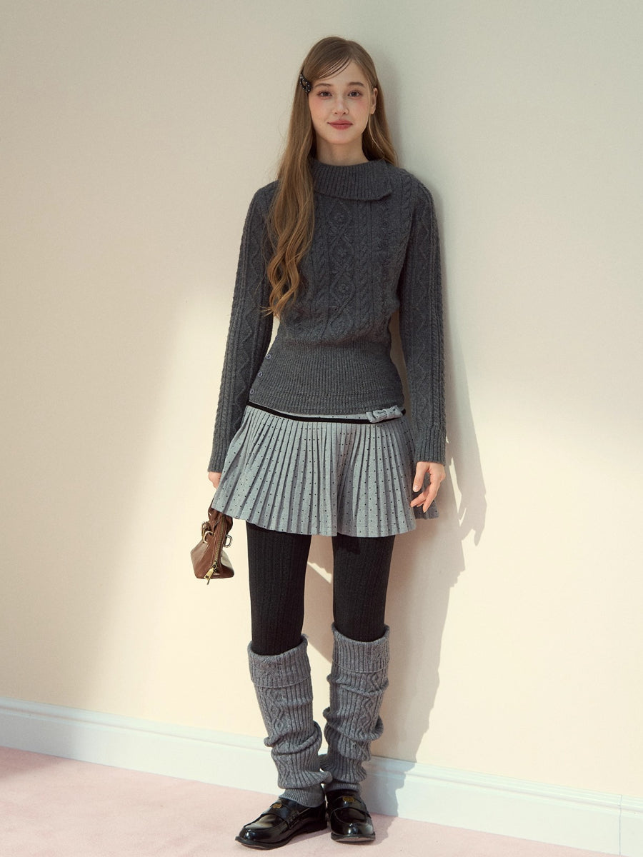 Cable-Knit Mock-Neck Sweater