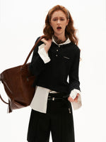 Mohair Open-Back Cropped Knit Sweater