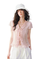 Lace Trim V Shirt
