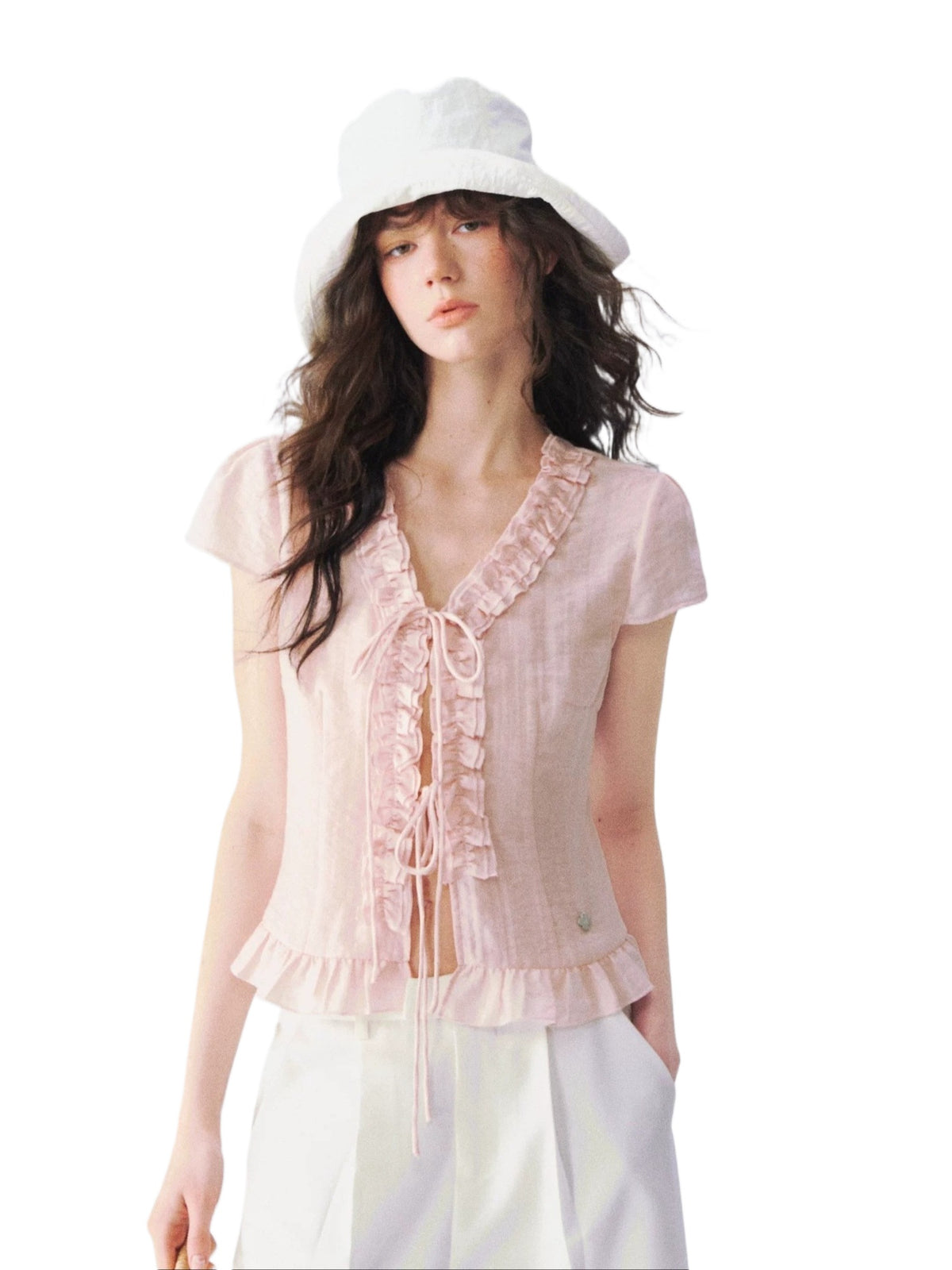 Lace Trim V Shirt