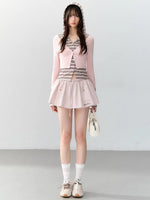 Lyocell Layered Stripe Hooded Top