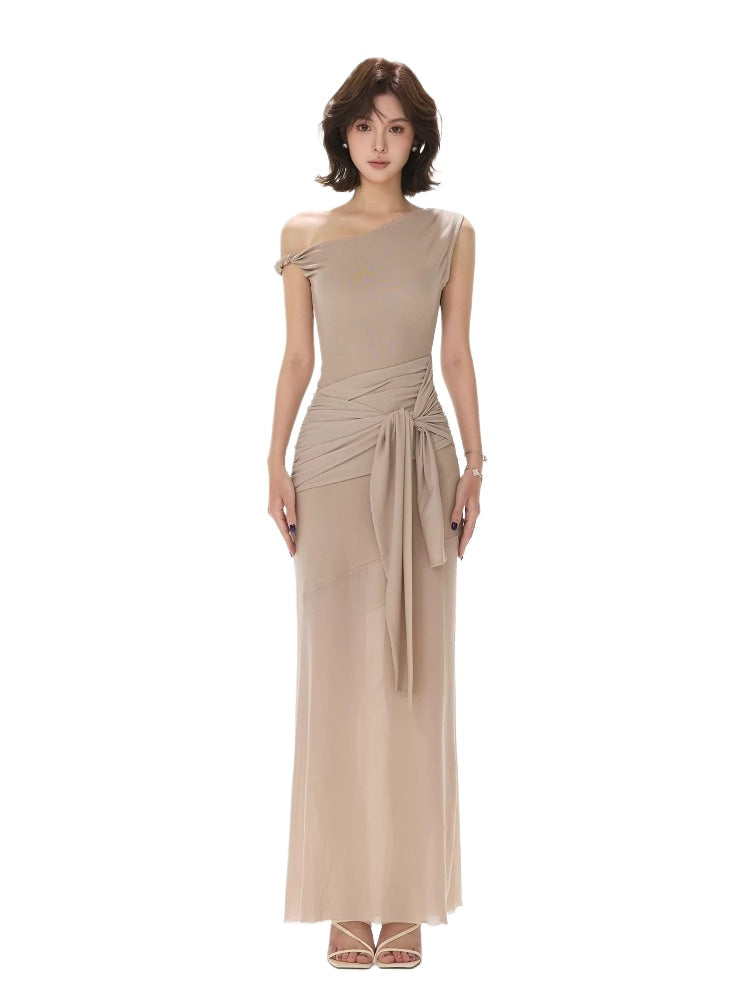 Reversible Knot Ruched Maxi Dress
