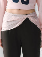Polka Dot Faux Layered Flared Pants