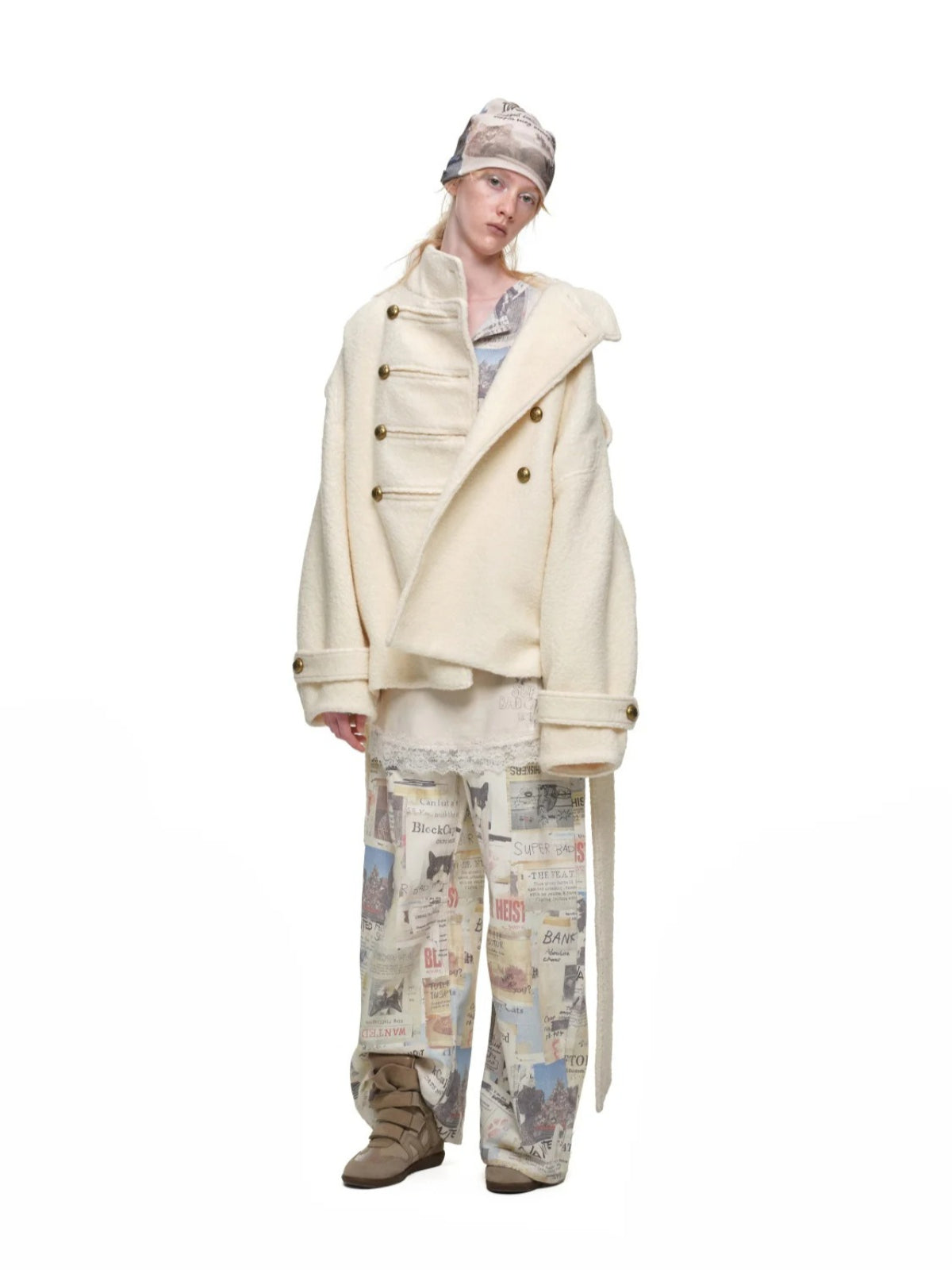 Napoleon Double Breasted Tweed Coat
