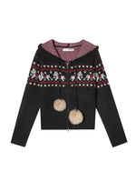 Fair Isle Pony Hooded Knit Set