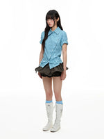 Plaid Slim Short Sleeve Shirt