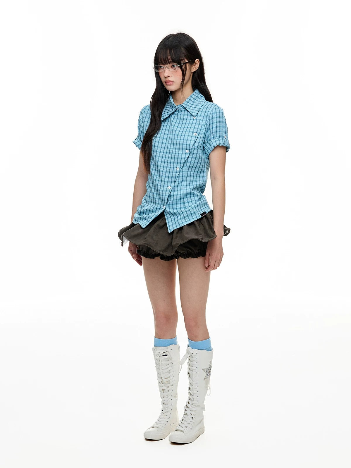 Plaid Slim Short Sleeve Shirt