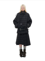 Vintage Plaid Wool Blend Jacket Set