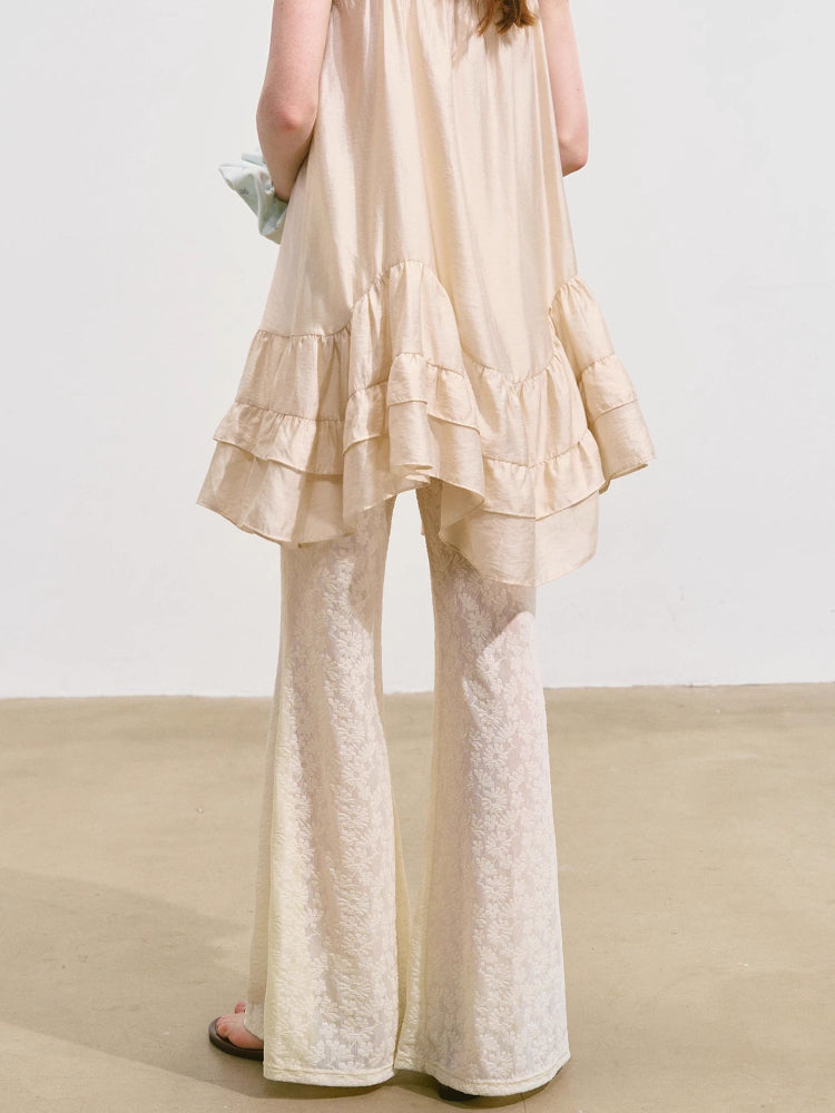 Strappy Ruffled Sexy Top &amp; Pants Set