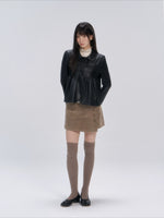 Oat Gray Corduroy Mini Skirt