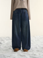 Vintage Washed Seam Denim Pants