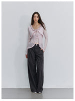 Pinstripe Wide Leg Trousers