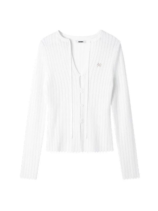 Faro Knit Sheer Tie Top