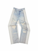 Lace Printed Wide Leg Jeans