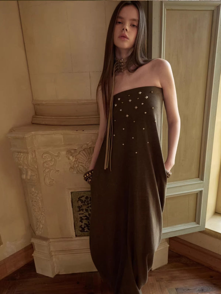 Studded Bustier Maxi Dress