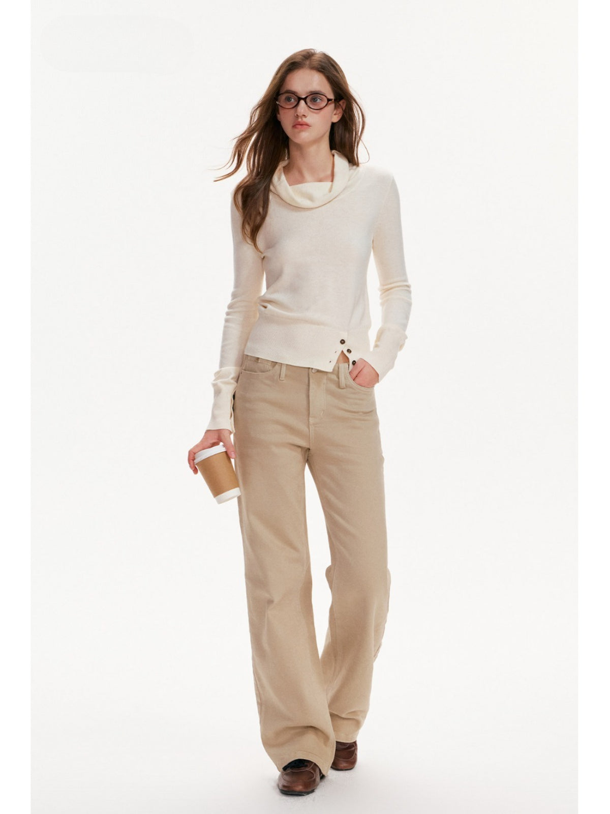 Cowl Neck Fitted Knit Top