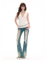 Deep V-neck Cutout Tank Top