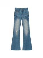 Washed Flared Denim Jeans