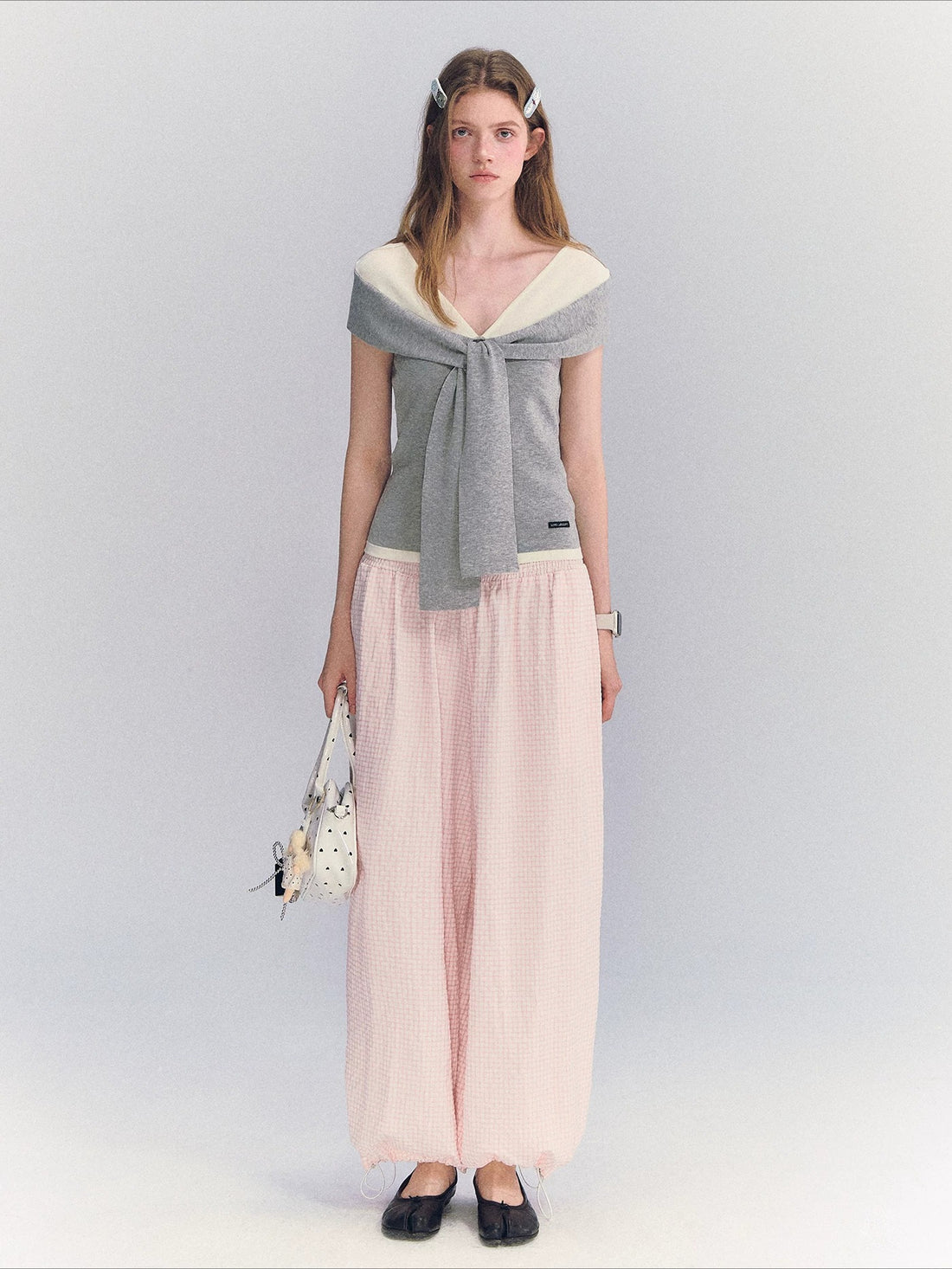 Contrast Off Shoulder Tee