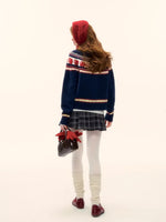 Plaid Wool Pleated Skirt