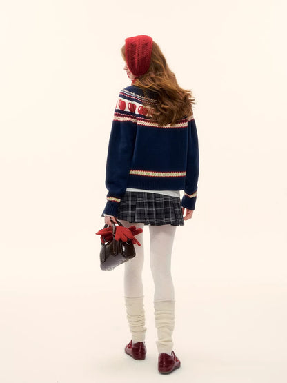 Plaid Wool Pleated Skirt