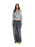 Distressed Fur Collar Denim Jacket