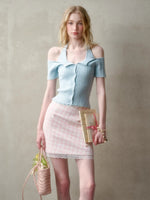 Summer-Colored One-Shoulder Cardigan